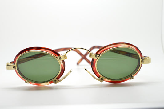 Oval Goth Steampunk Gold/green